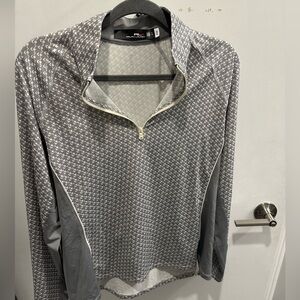 Ralph Lauren golf gray geo-motif 1/4 zip. Size large